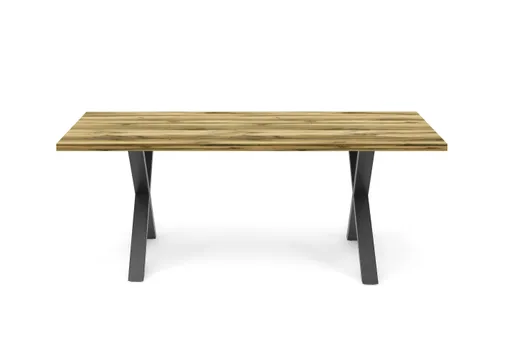 Esstisch - LB ca. 200x100 cm, Plankeneiche, Schwarz