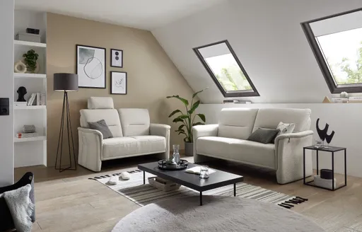 Sofa EM Melach - 2,5-Sitzer, Stoff, Natur