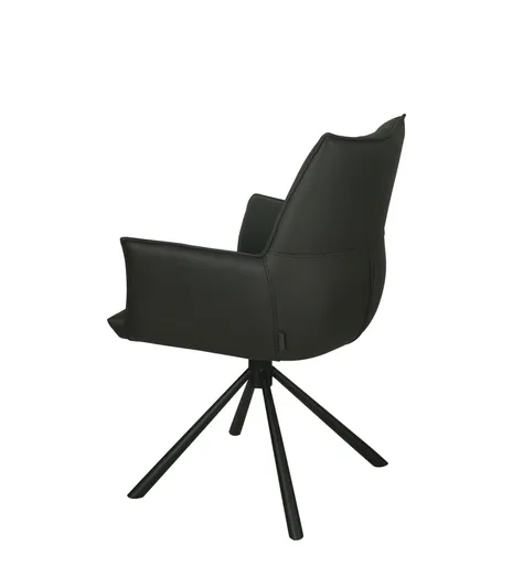 Armlehnstuhl MAKANA - drehbar, Stoff, Schwarz