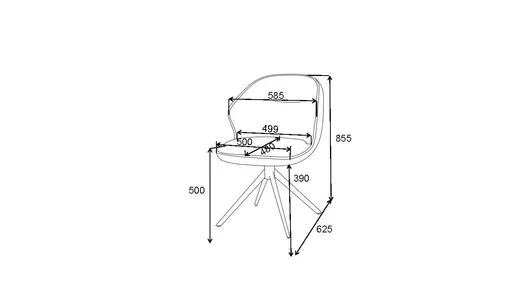 Stuhl MERRITH - drehbar, Stoff, Creme