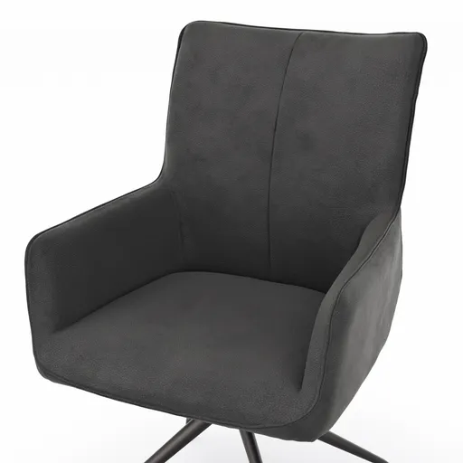 Armlehnstuhl Calyra - drehbar, Stoff, Anthrazit
