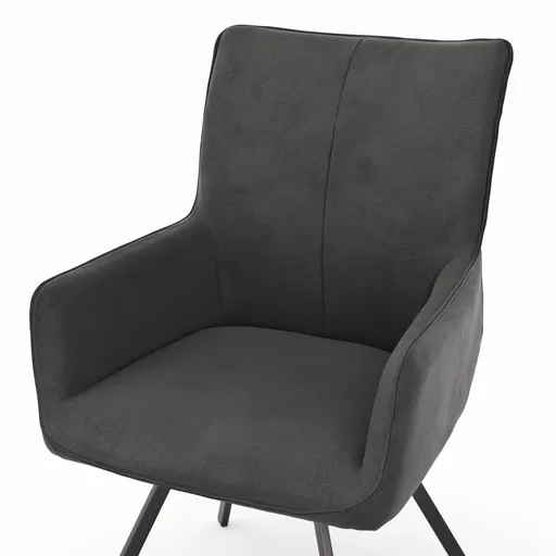 Armlehnstuhl Calyra - Stoff, Anthrazit