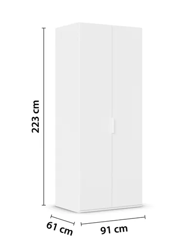 Drehtürenschrank ROVERO- B ca. 91 cm, Weiß
