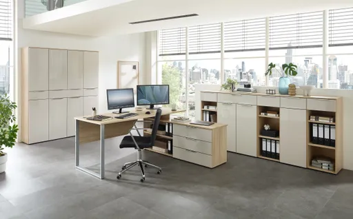 Büroschrank - B ca. 40 cm, Riva Eiche Nachbildung, Kaschmir