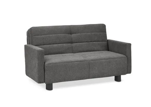  Faltsofa Easy - 2-Sitzer, ca. 140 cm inkl. Schlaffunktion/Topper/Armteil verstellbar, Stoff, Dunkelgrau