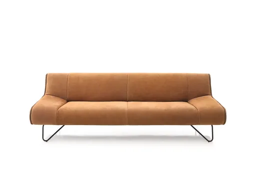 Sofa - 2-Sitzer, Leder, Hellbraun