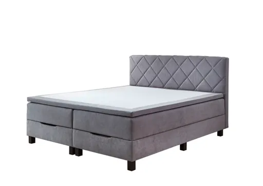 Boxbett STAN- Liegefläche ca. 180x200 cm, Stoff, Silbergrau
