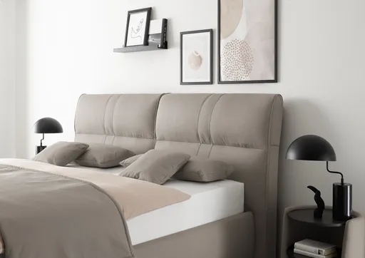 Polsterbett - Liegefläche ca. 180x200 cm, Stoff, Grau