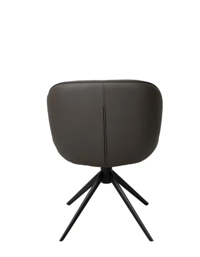 Stuhl MERRITH - drehbar, Leder, Dunkelbraun