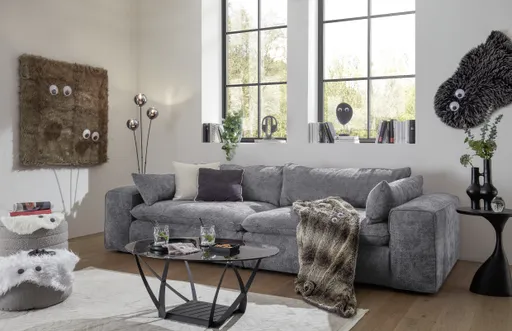 Sofa - 3-Sitzer, Stoff, Grau