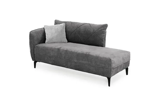 Recamiere JERINA - Stoff, Grau