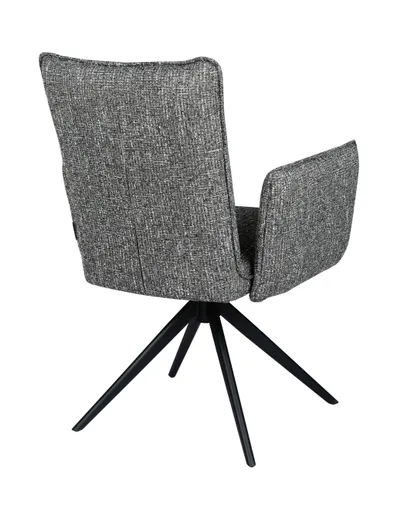 Armlehnstuhl MARCIA - drehbar, Stoff, Grau