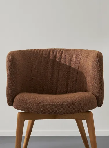 Armlehnstuhl Milana - Stoff, Cognac