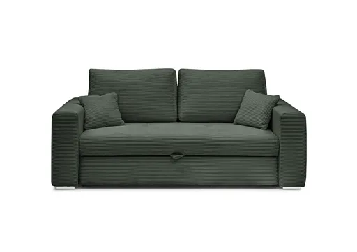 Sofa JORDEN 2 - 2,5-Sitzer inkl. Schlaffunktion mit Bettkasten, Stoff, Grün