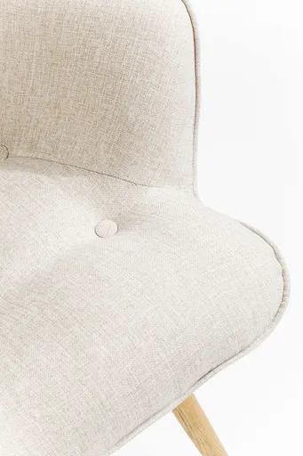 Sessel- Stoff, Beige, Eiche, Massiv