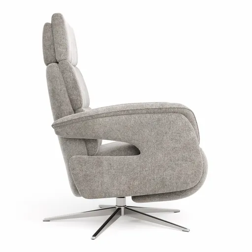 Relaxsessel Amila - Größe M, inkl. Relaxfunktion und Kopfteilverstellung, Stoff, Grau