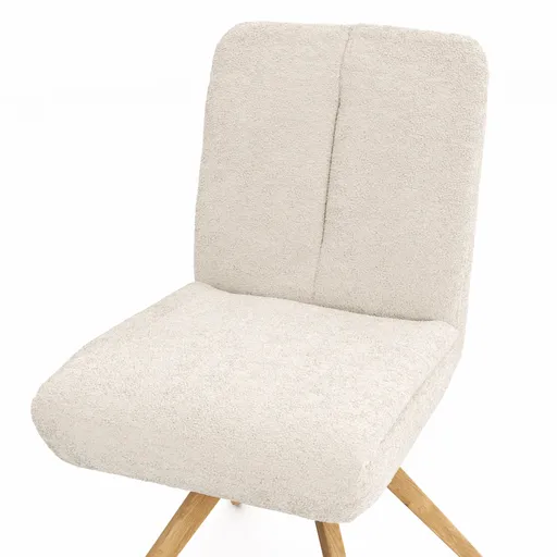 Stuhl Evania - Dreh und Relax-Funktion, niedriger Rücken, Stoff, Creme
