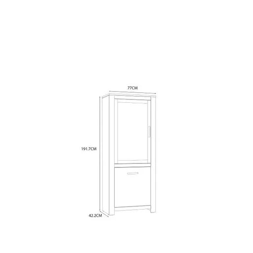 Vitrine FARES- Eiche Dekor, Glas