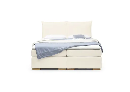 Boxspringbett SANDRIN A- Liegefläche ca. 200x200 cm, Stoff, Weiß, inkl. Stauraum