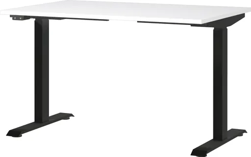 Schreibtisch GELI - höhenverstellbar, LB ca. 120x80 cm, Weiß, Schwarz