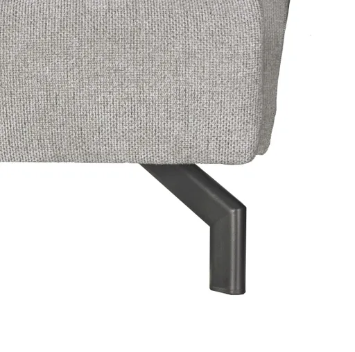 Ecksofa - 2-Sitzer mit Ecke rechts, Schlaffunktion mit Bettkasten, Stoff, Silbergrau