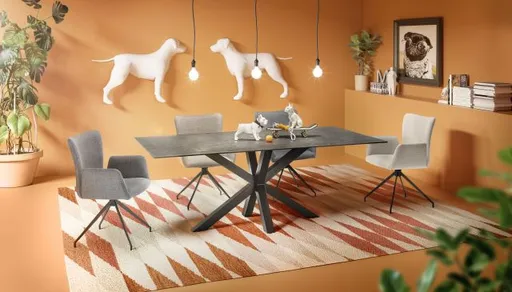 Esstisch ABBIGAIL - LB ca. 200x100 cm, Schwarz