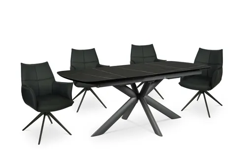 Esstisch MAXIE - ausziehbar, LB ca. 190x98 cm, Glaskeramik, Anthrazit Struktur