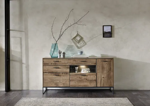 Sideboard - Eiche, Metallgestell