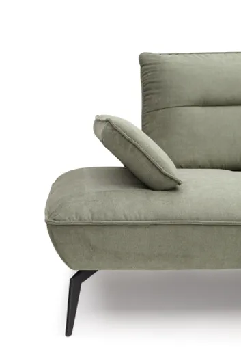 Ecksofa PAYTON - 2,5-Sitzer, Ecke rechts inkl. Rückenneigung, Armteilverstellung, Stoff, Dunkelgrün