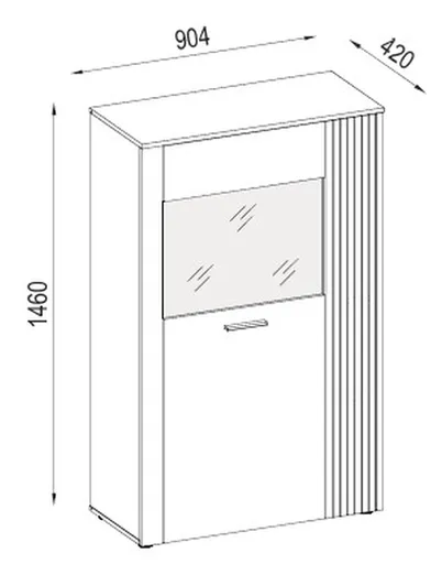 Highboard - B ca. 90 cm, Anthrazit, Eiche Coast Evoke Nachbildung