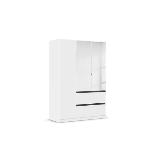 Drehtürenschrank RASA- B ca. 136 cm, Weiß, Spiegel