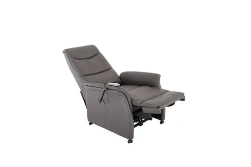 TV-Sessel MARIK - Relaxfunktion, Kopfteil verstellbar, Leder, Dunkelgrau