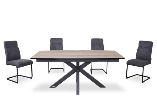 Esstisch MELANIA - ausziehbar, LB ca. 180x95 cm, Glaskeramik, Braun