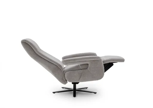Sessel - Größe M, Relaxfunktion, Stoff, Silbergrau