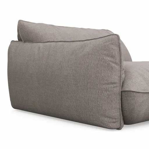 Trapezsofa Fluffy - 2-Sitzer mit Trapezelement und Abschlussteil inkl. Rückenlehne verstellbar, Stoff, Taupe