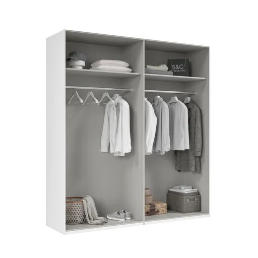 Drehtürenschrank- B ca. 200 cm, Weiß