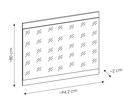Spiegel - LB ca. 94x80 cm, Kaschmir, Stone Eiche Nachbildung
