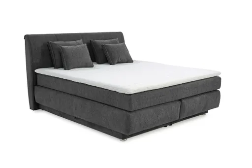Boxspringbett JILLIAN MIX- Liegefläche ca. 180x200 cm, Stoff, Dunkelgrau