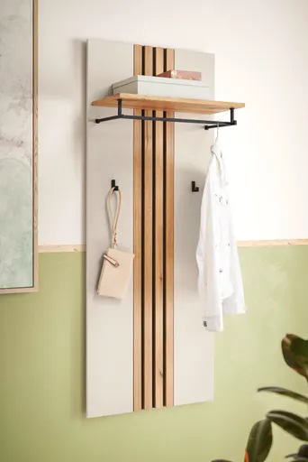 Garderobenpaneel - B ca. 60 cm, Kaschmir, Evoke Eiche Nachbildung