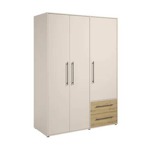  Drehtürenschrank FATHIE- B ca. 144 cm, Sand, Eiche Dekor