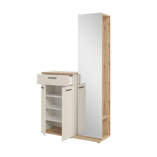 Kompaktgarderobe - Kaschmir, Evoke Eiche Nachbildung