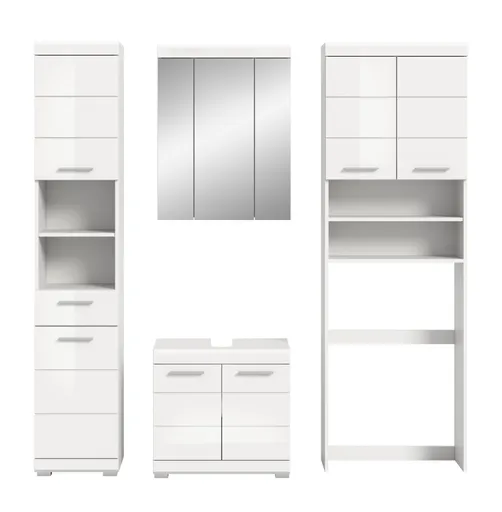 Badblock - 4-teilig, Weiß, Weiß Hochglanz