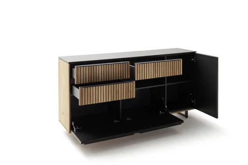 Sideboard Stav - BHT ca. 168x85x40 cm, Asteiche geölt, Metallkufen