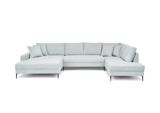 Wohnlandschaft - Longchair links, 2-Sitzer, Ecke rechts, Stoff, Mint