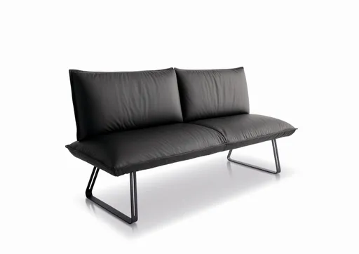 Polsterbank - B ca. 198 cm, 3-Sitzer, Leder, Lava