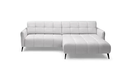 Ecksofa WALI MINI - 2-Sitzer, Ecke rechts inkl. Relaxfunktion, Stoff, Hellgrau