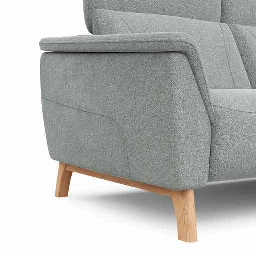 Sofa Nevin - 2,5-Sitzer inkl. Kopfpolsterverstellung, Stoff, Silbergrau