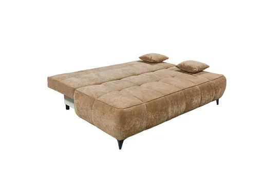 Sofa - 2-Sitzer, Schlaffunktion mit Bettkasten, Stoff, Macchiato