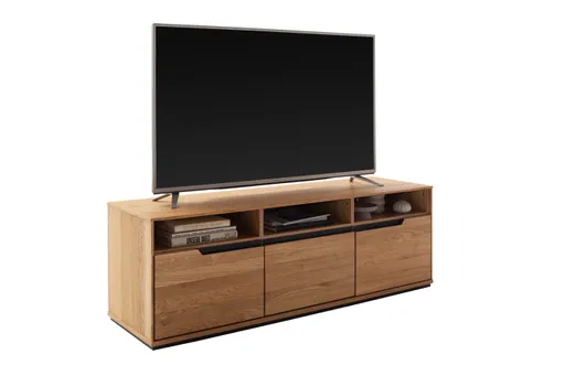 TV-Lowboard - B ca. 153 cm, Eiche Furnier geölt, Wildeiche massiv geölt