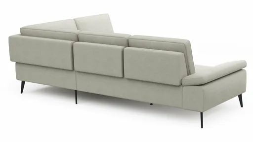 Ecksofa Houston - 2,5-Sitzer, Eckelement und 1-Sitzer mit Abschlussteil rechts,  inkl. Sitztiefenverstellung und Armlehne klappbar, Stoff, Natur